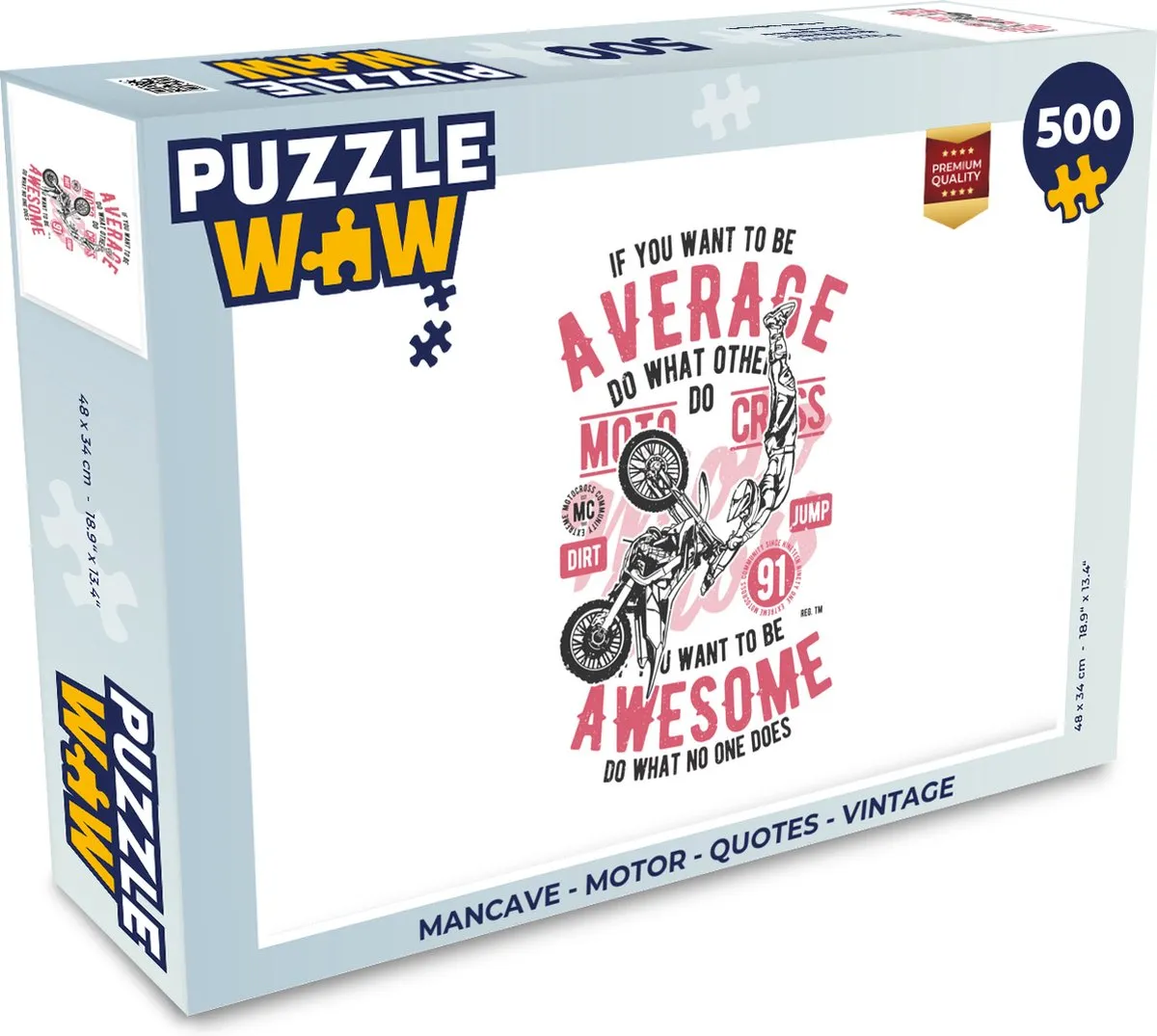 PuzzleWow Mancave Motor Quotes Vintage Legpuzzel 500 Stuks