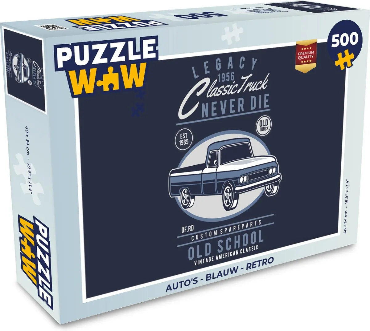 PuzzleWow Retro Auto Legpuzzel 500 Stuks