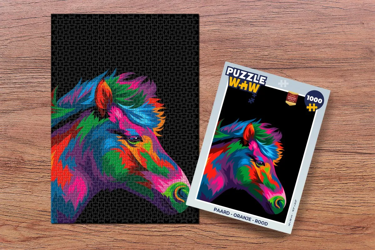 PuzzleWow Paard Legpuzzel 1000 Stuks - Multicolor
