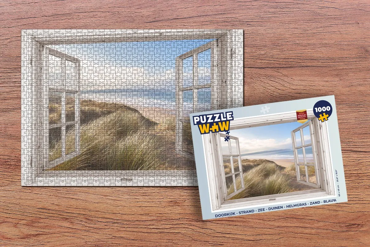 PuzzleWow Doorkijk Strand Puzzel 1000 Stuks - Multicolor