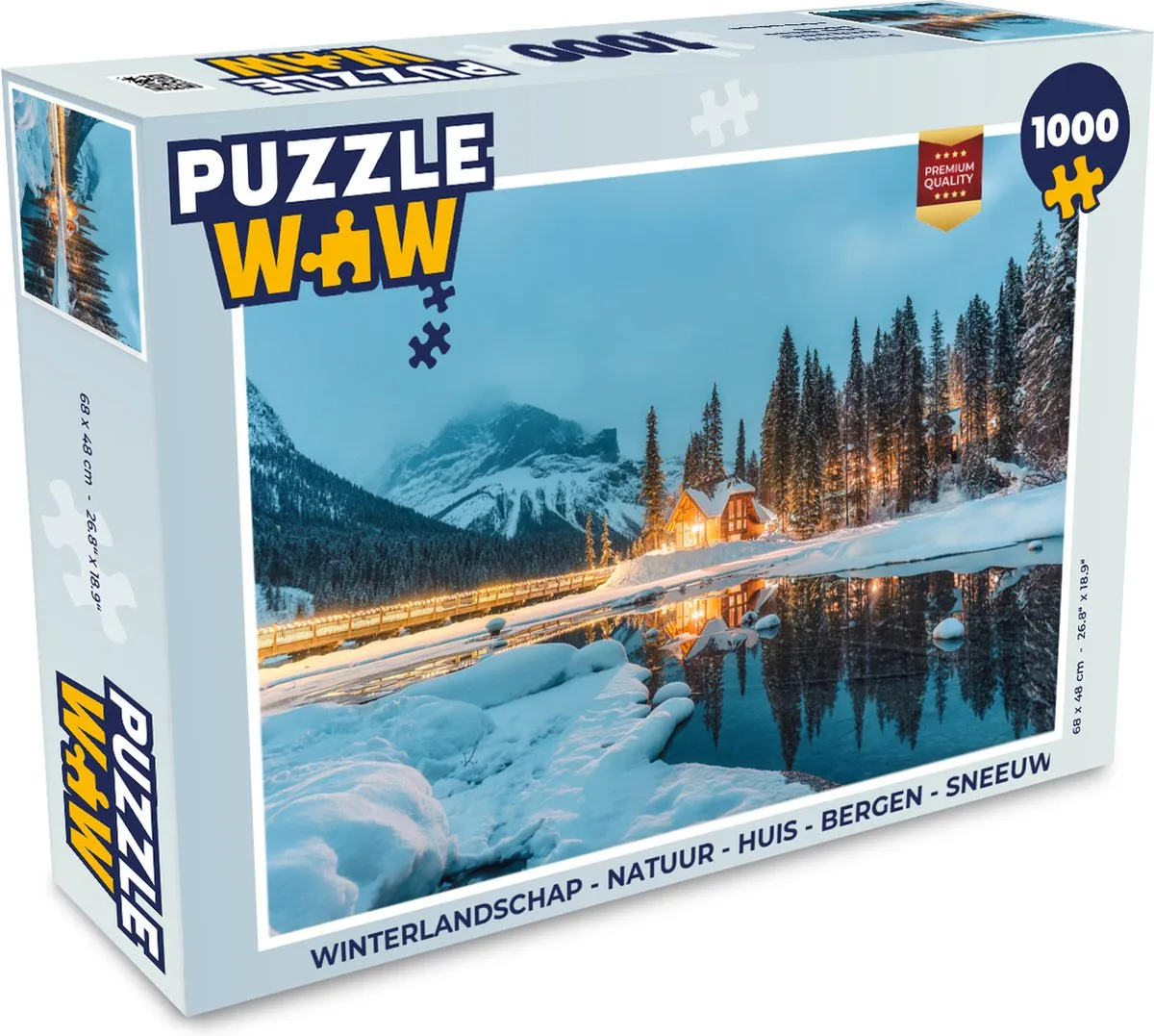 PuzzleWow Winterlandschap Legpuzzel 1000 Stuks - Bergmeer