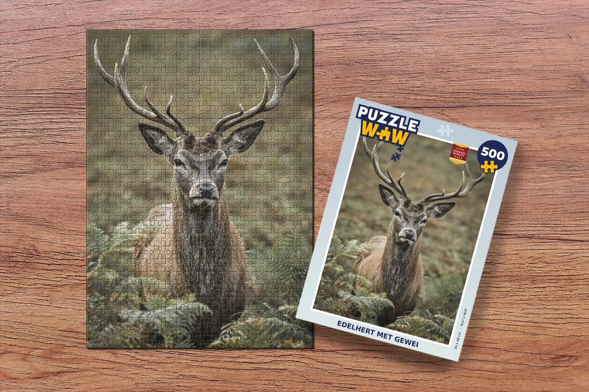 PuzzleWow Hert Gewei Legpuzzel 500 Stuks - Multicolor