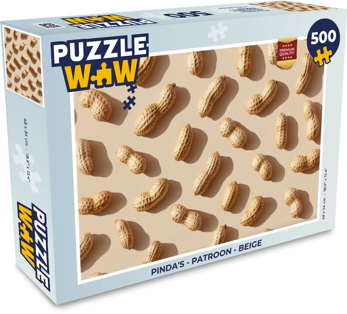 PuzzleWow Puzzel Pinda's 500 Stuks - Beige