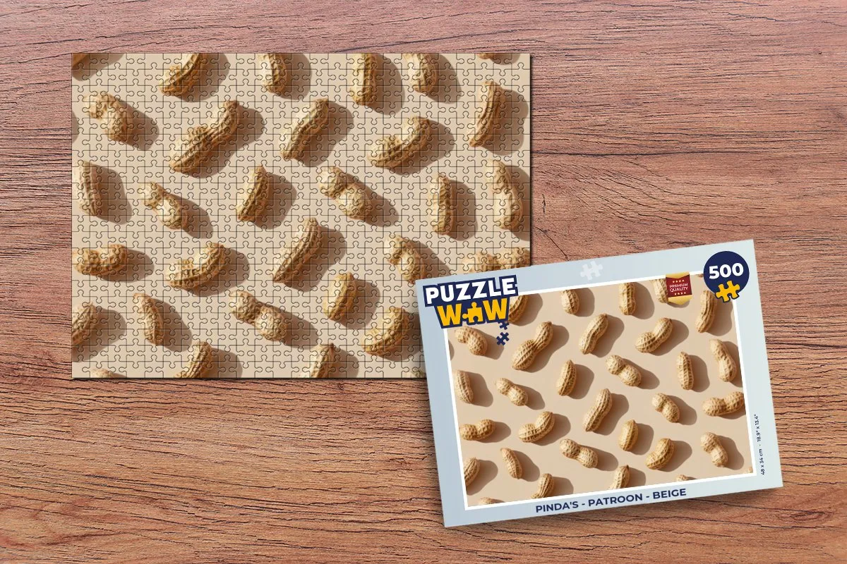 PuzzleWow Puzzel Pinda's 500 Stuks - Beige
