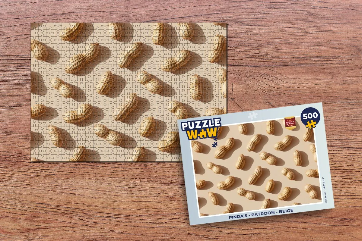 PuzzleWow Puzzel Pinda's 500 Stuks - Beige