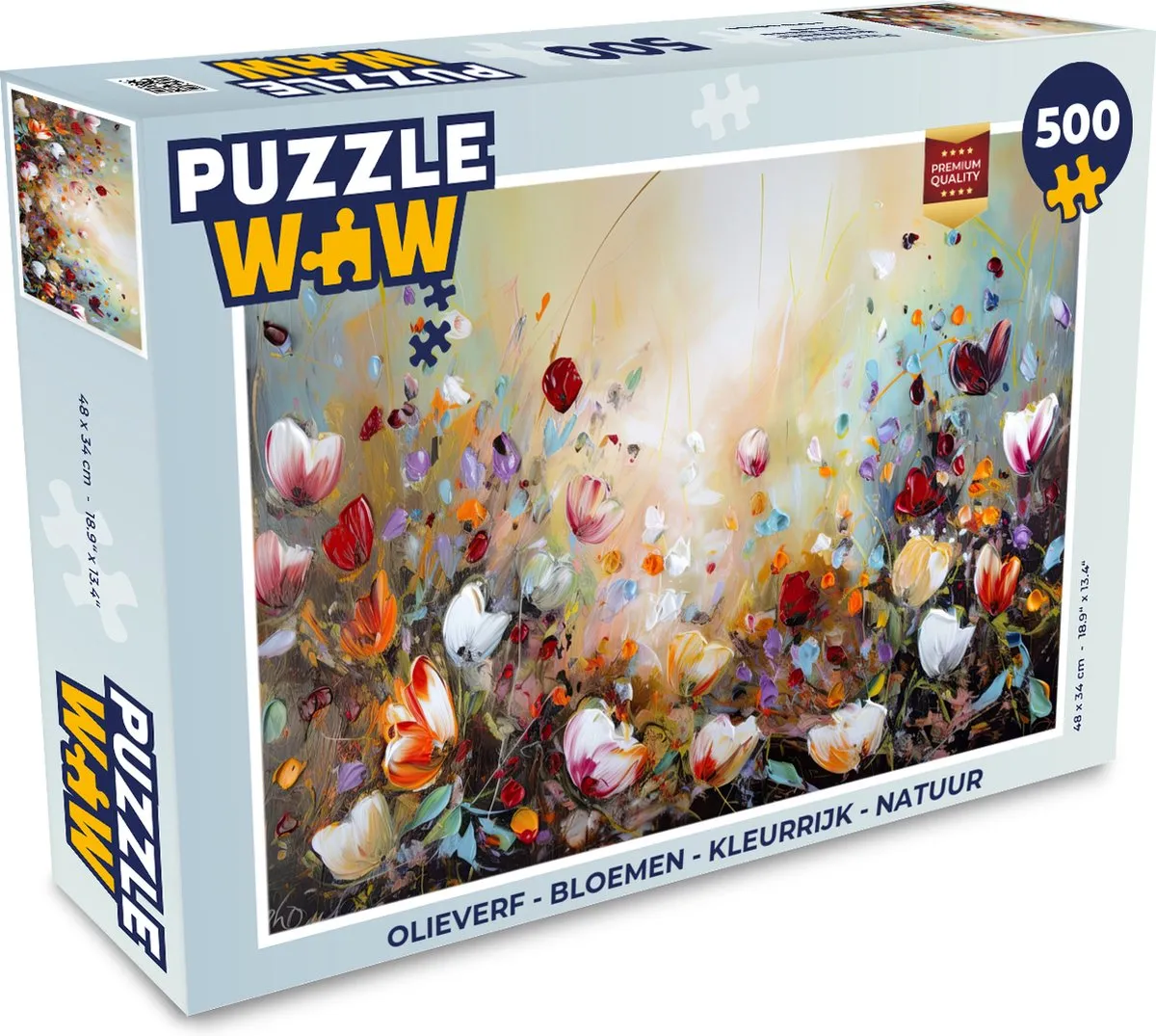 PuzzleWow Bloemen Olieverf Puzzel 500 Stuks