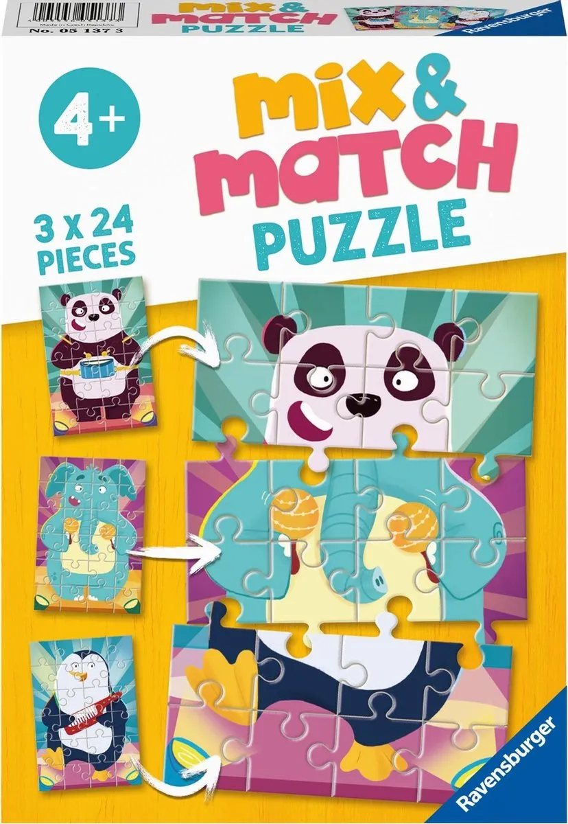 Ravensburger Mix & Match Rockende Dieren Puzzel