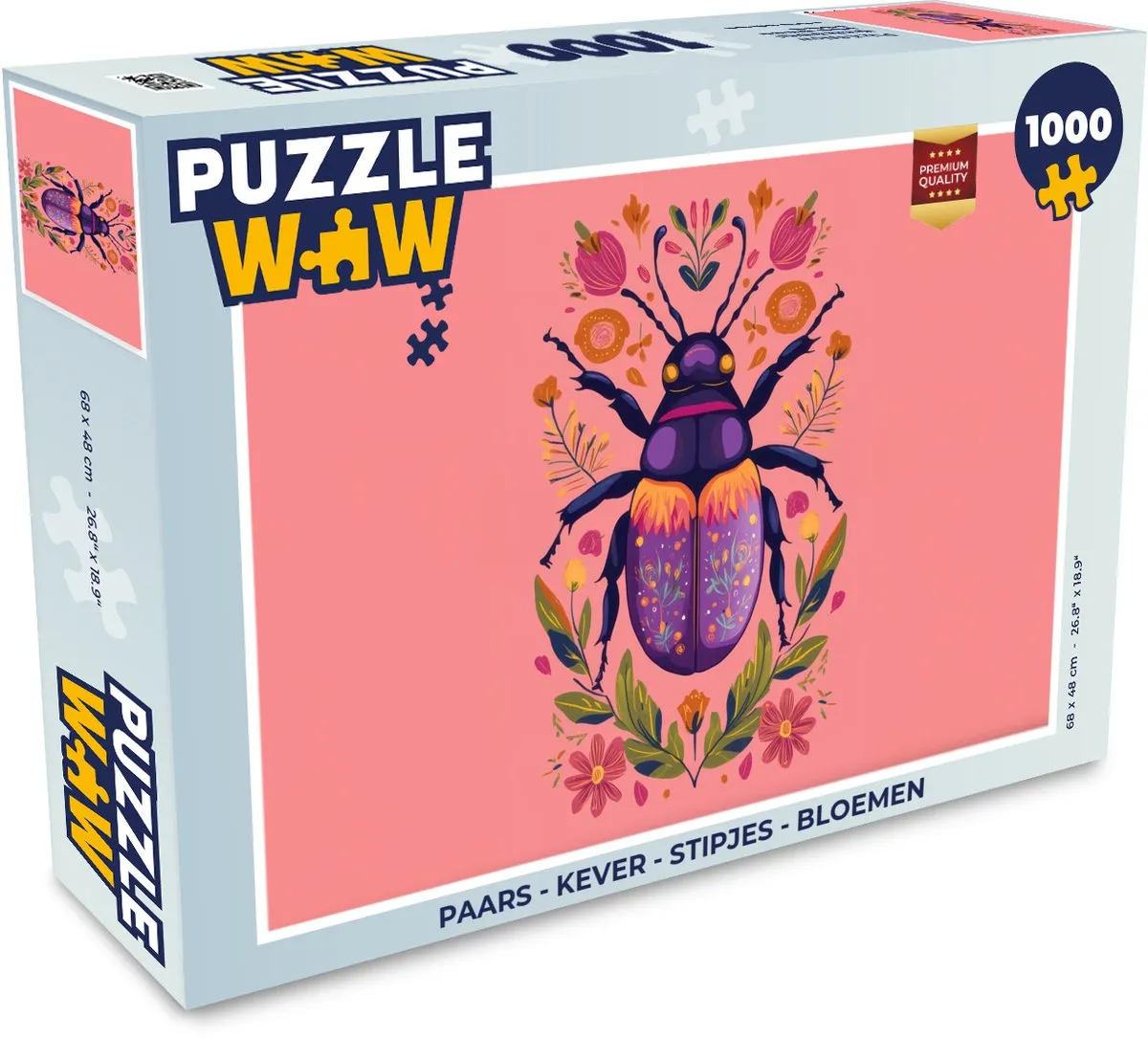 PuzzleWow Kever Bloemen Legpuzzel 1000 Stuks - Kleurrijk