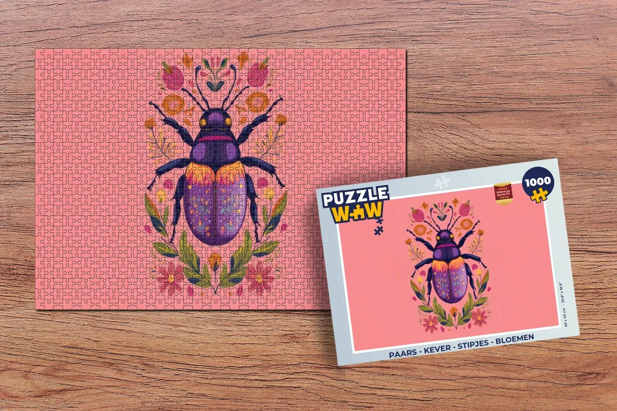 PuzzleWow Kever Bloemen Legpuzzel 1000 Stuks - Kleurrijk