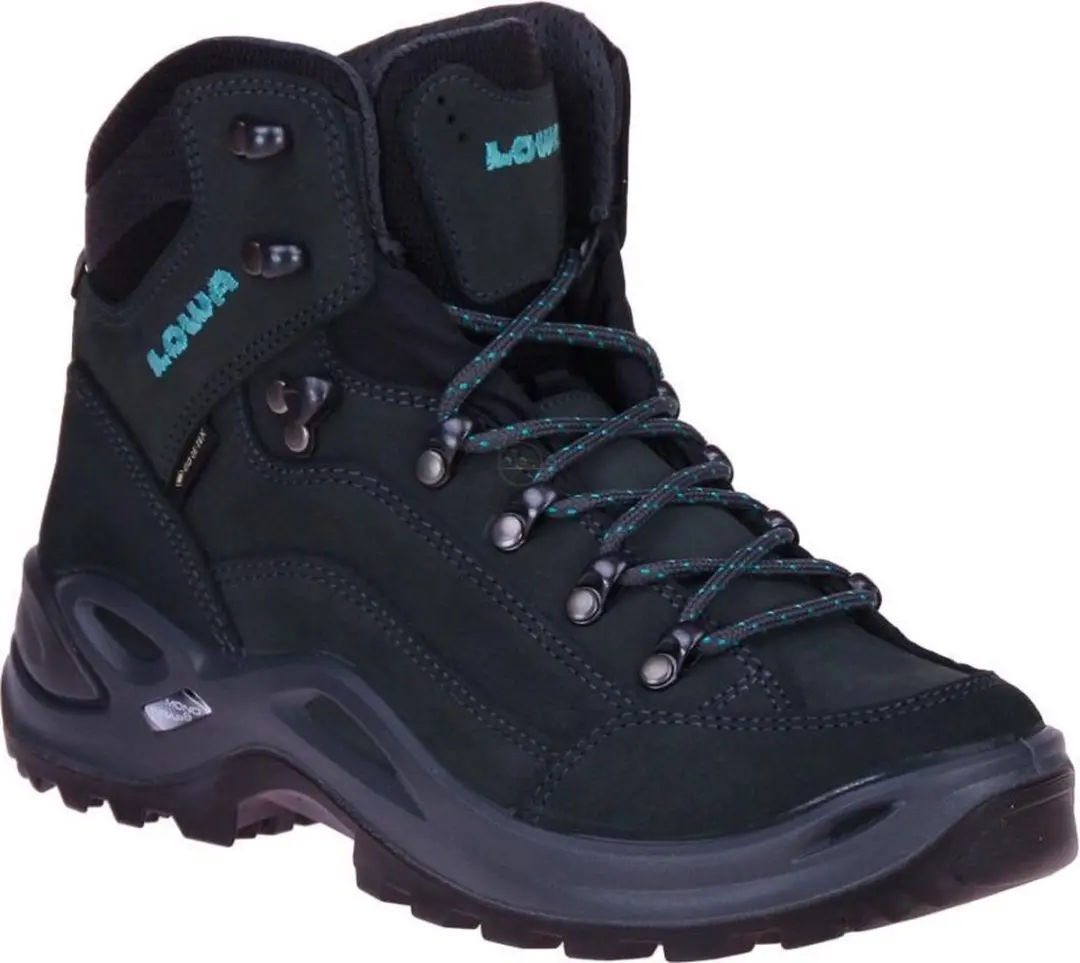 Lowa Renegade GTX Mid Wandelschoenen Dames - 37 - Asphalt/Turquoise