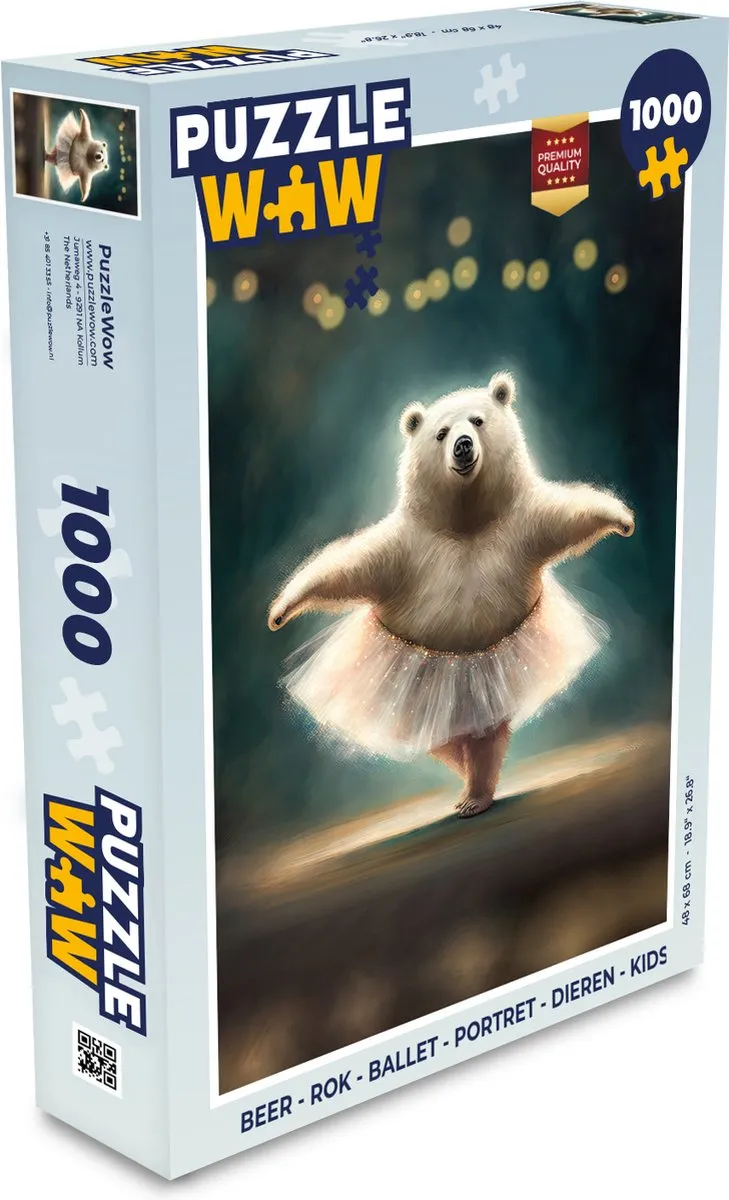 PuzzleWow Legpuzzel IJsbeer - 1000 Stuks - Multicolor