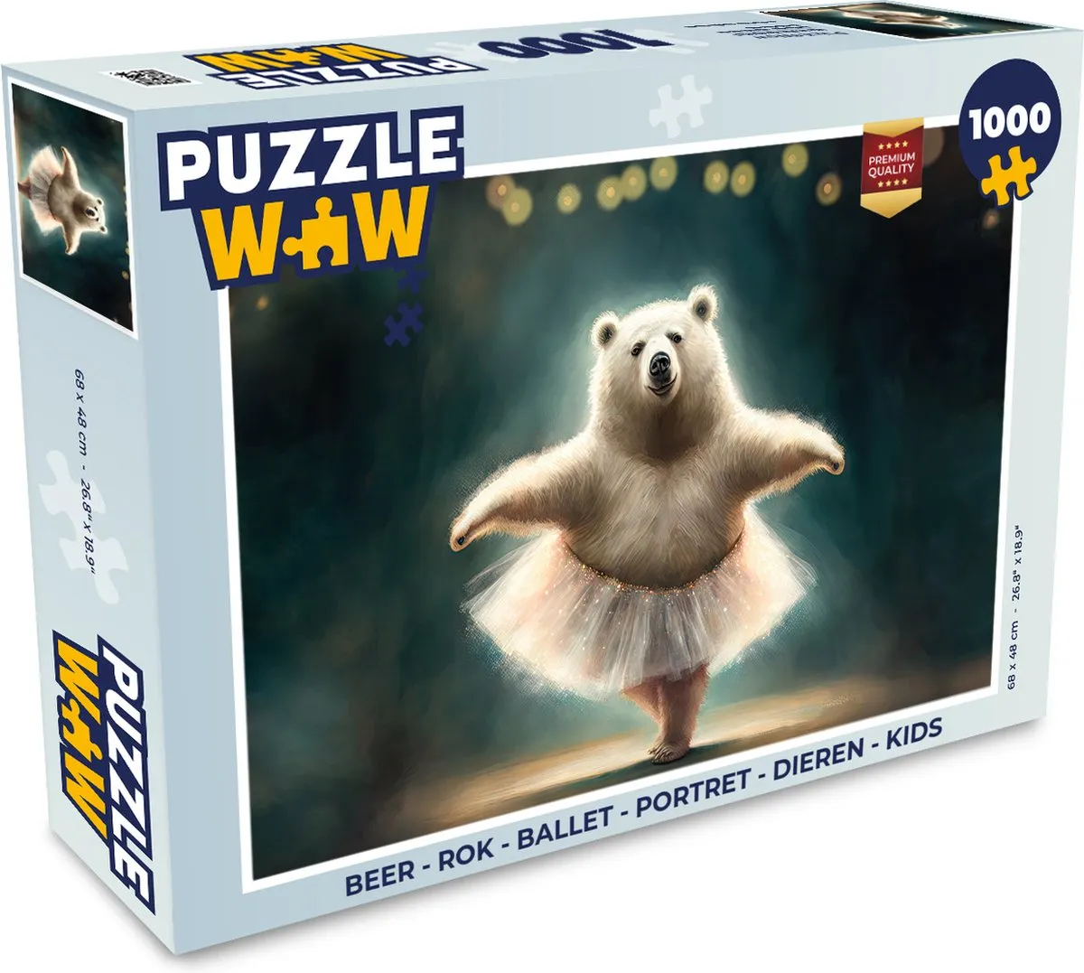 PuzzleWow Legpuzzel IJsbeer - 1000 Stuks - Multicolor