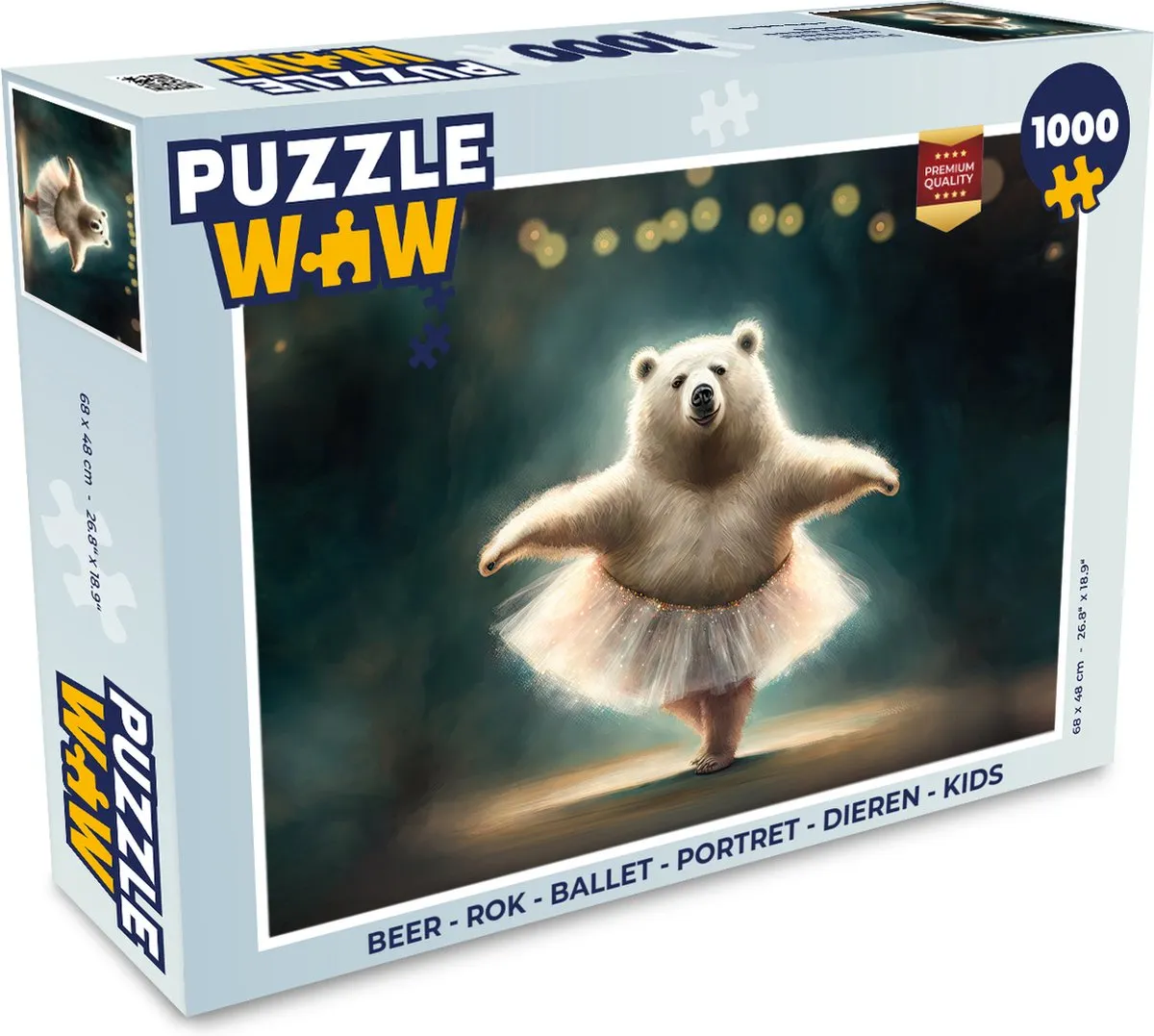 PuzzleWow Legpuzzel IJsbeer - 1000 Stuks - Multicolor