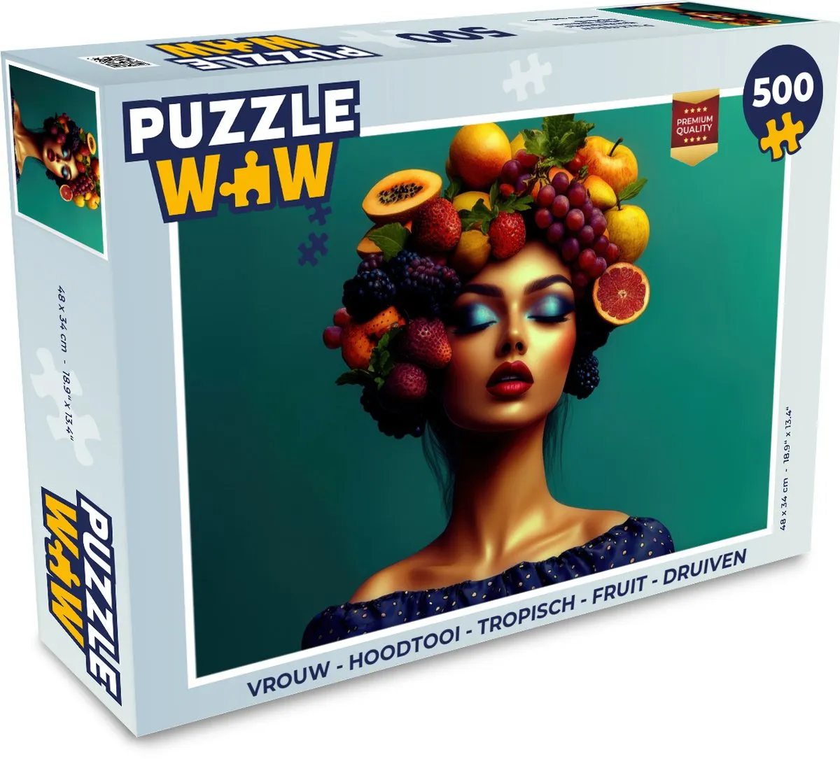 PuzzleWow Vrouw Hoodtooi Tropisch Fruit Legpuzzel 500 Stuks