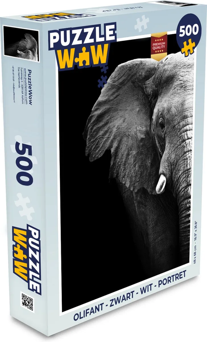 PuzzleWow Olifant Legpuzzel 500 Stuks