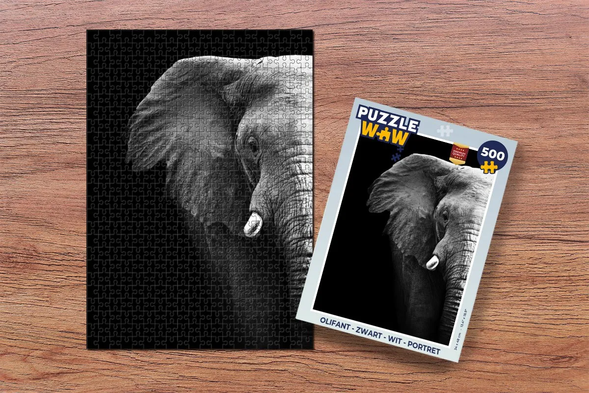 PuzzleWow Olifant Legpuzzel 500 Stuks - Multicolor