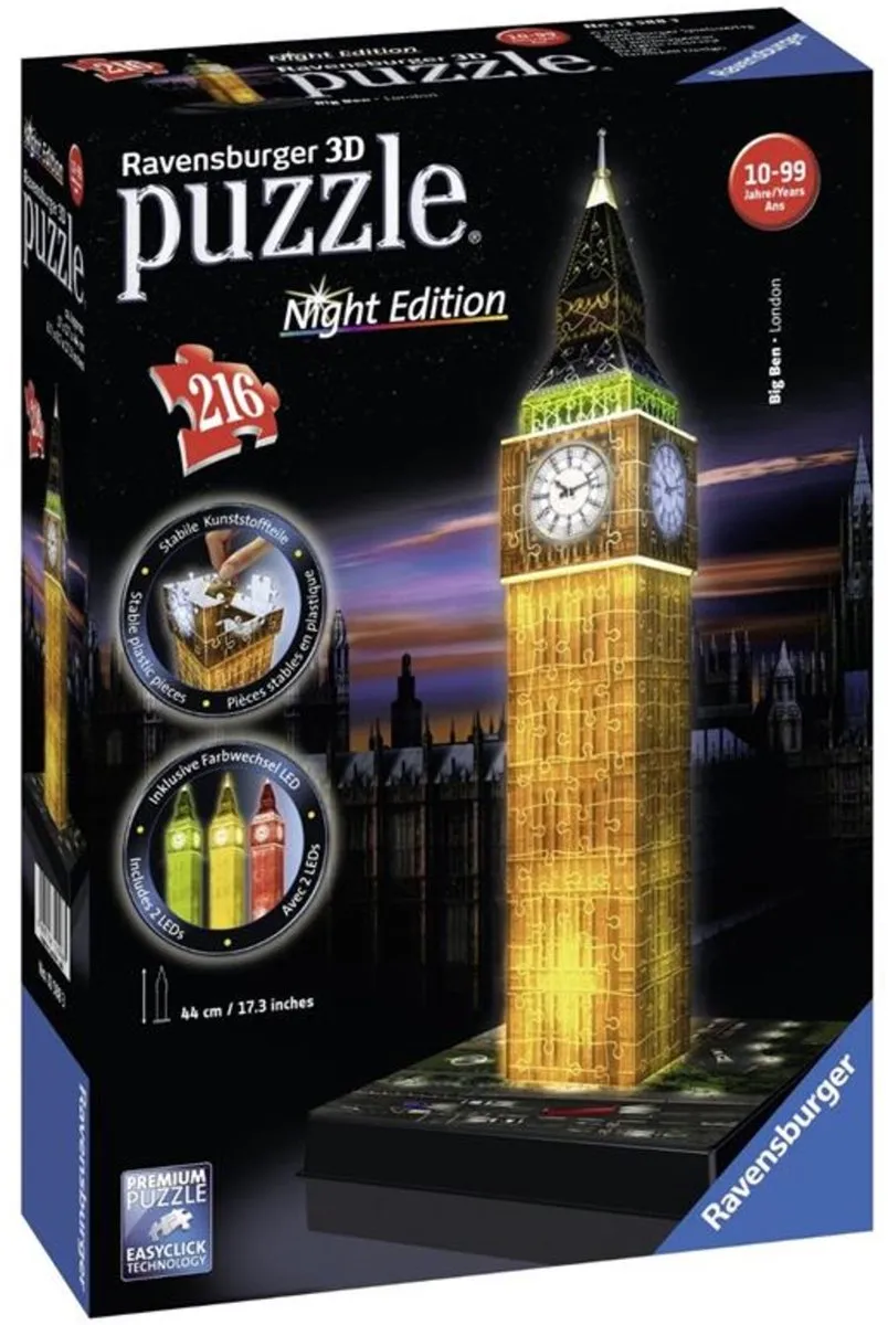 Ravensburger Big Ben Night Edition 3D Puzzel - 216 Stuks