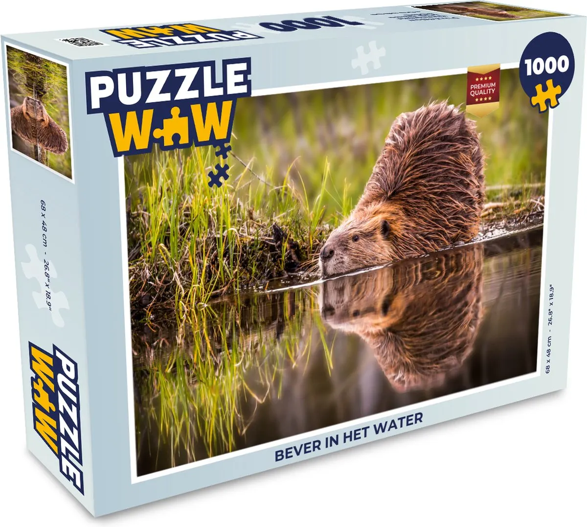PuzzleWow Bever in het Water Legpuzzel 1000 Stuks