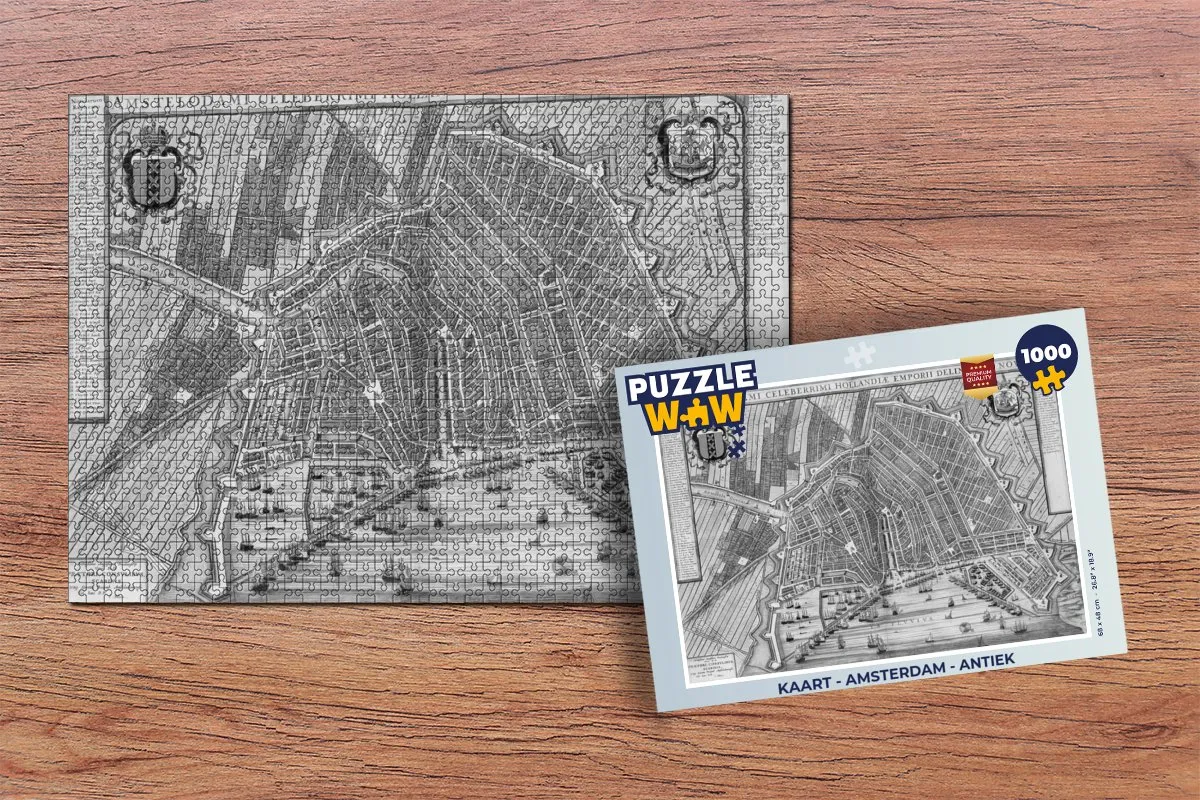 PuzzleWow Amsterdam Antiek Legpuzzel 1000 Stuks - Multicolor