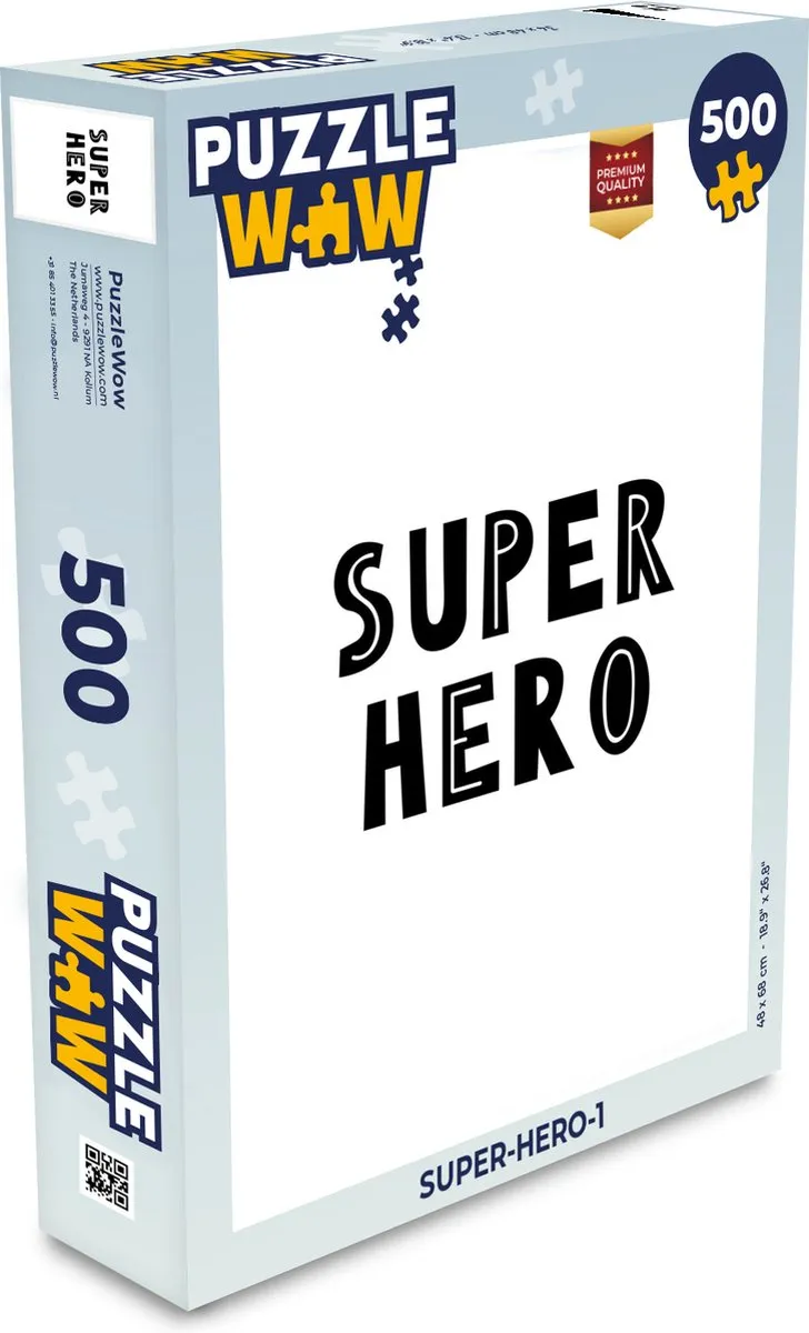 PuzzleWow Quotes Super Hero Legpuzzel 500 Stuks - Multicolor