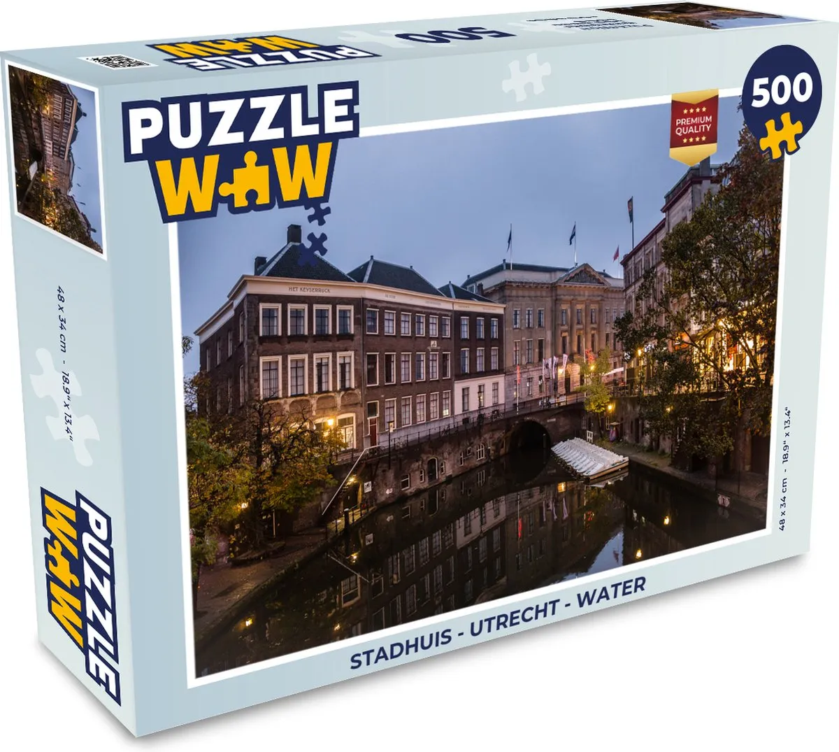 PuzzleWow Stadhuis Utrecht Water Legpuzzel 500 Stuks