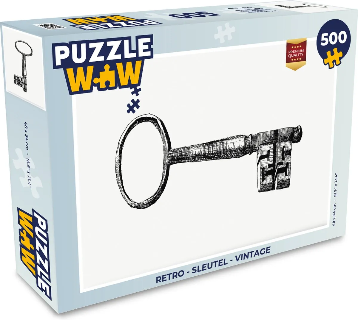 PuzzleWow Retro Sleutel Legpuzzel 500 Stuks