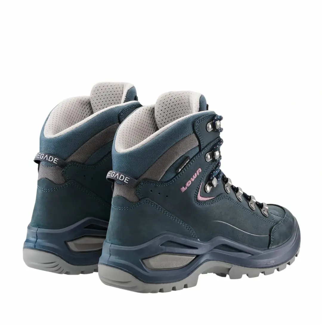 Lowa Renegade Evo GTX Mid Dames - 44.5 - Staalblauw/Oudroze