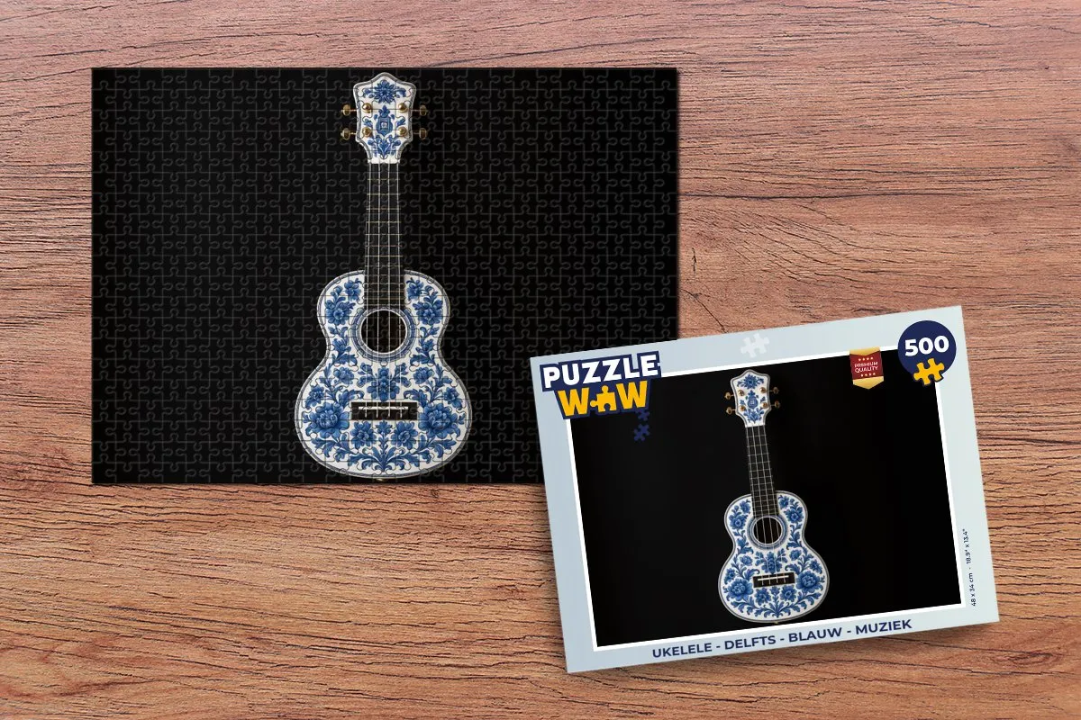 PuzzleWow Ukelele Puzzel 500 Stuks - Blauw