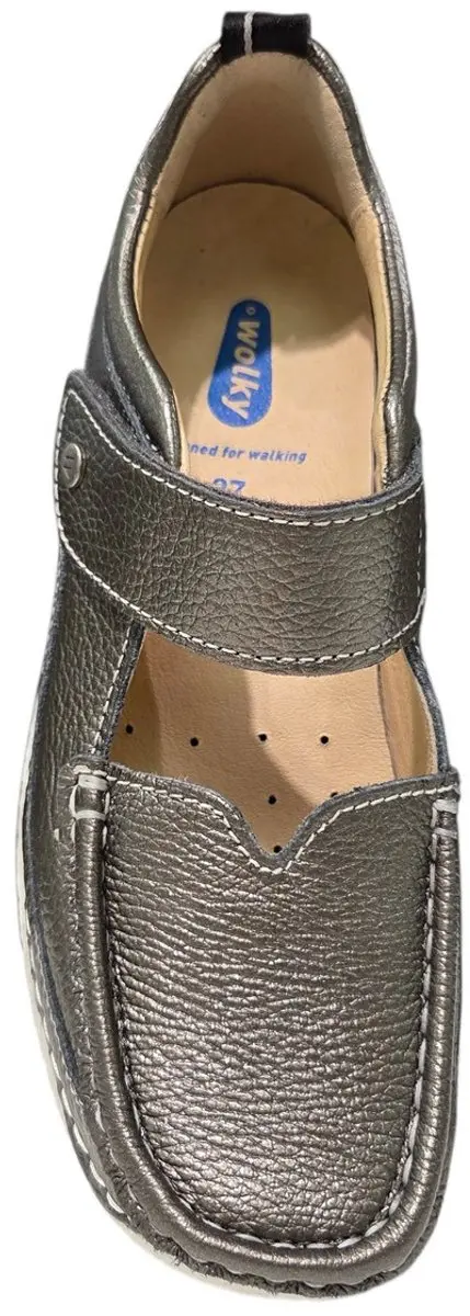 Wolky 0621471 Bandschoenen Dames - Grijs Leer - 38