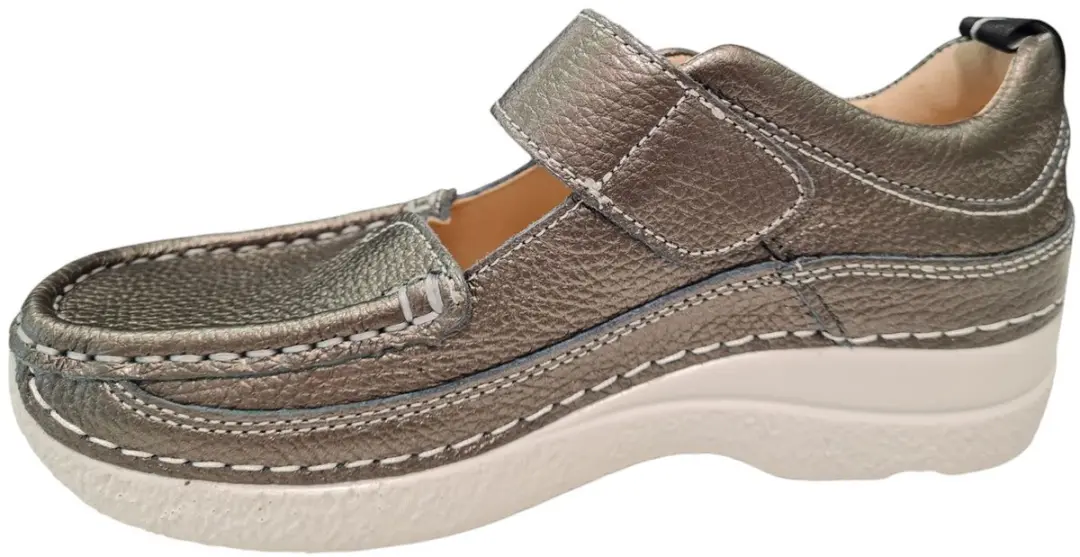 Wolky 0621471 Bandschoenen Dames - Grijs Leer - 38