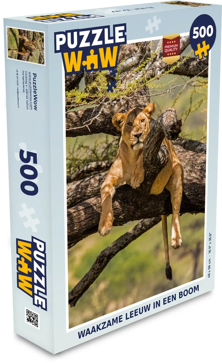 PuzzleWow Leeuw Boom Legpuzzel 500 Stuks