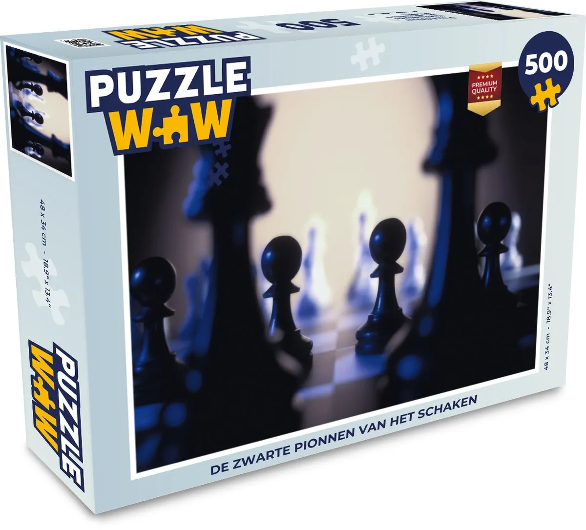 PuzzleWow Legpuzzel De zwarte pionnen van het schaken 500 Stuks