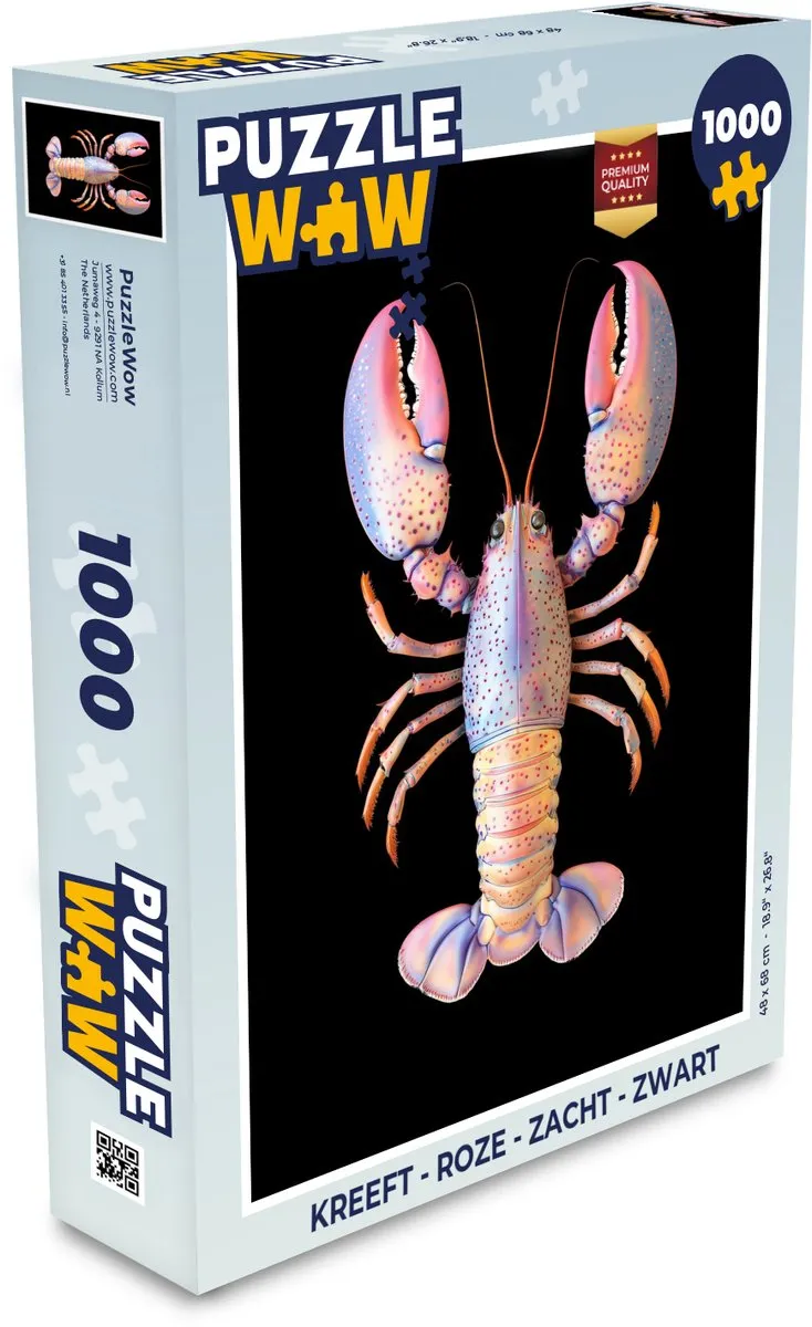 PuzzleWow Kreeft Legpuzzel 1000 Stuks - Roze/Pastel