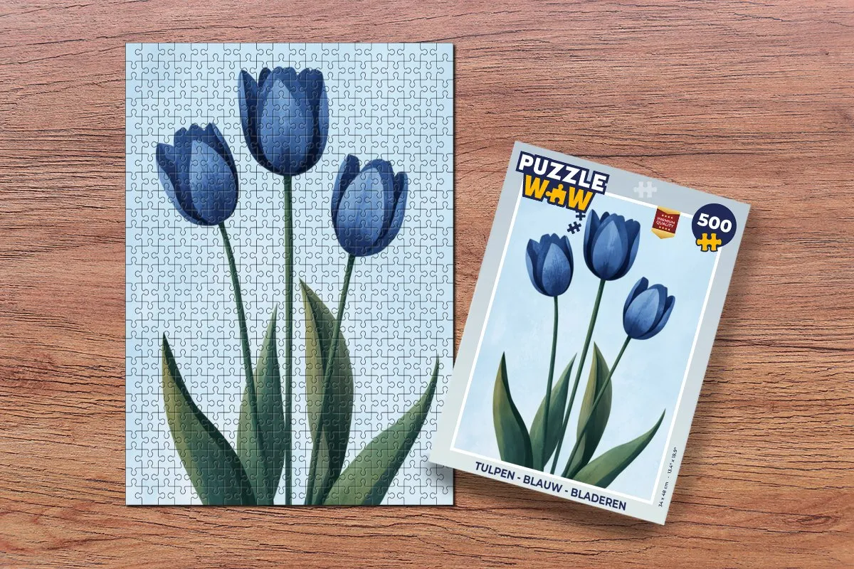 PuzzleWow Legpuzzel Tulpen Blauw 500 Stuks
