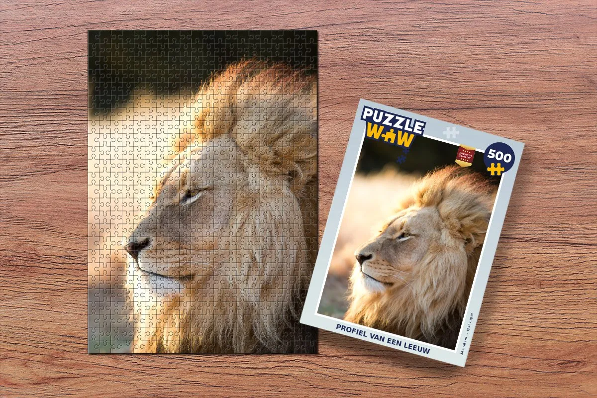 PuzzleWow Leeuw Legpuzzel 500 Stuks - Multicolor