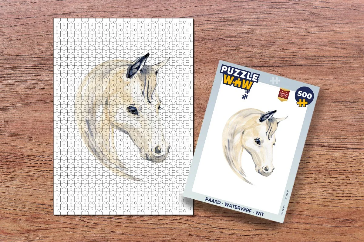 PuzzleWow Paard Waterverf Puzzel 500 Stuks - Multicolor
