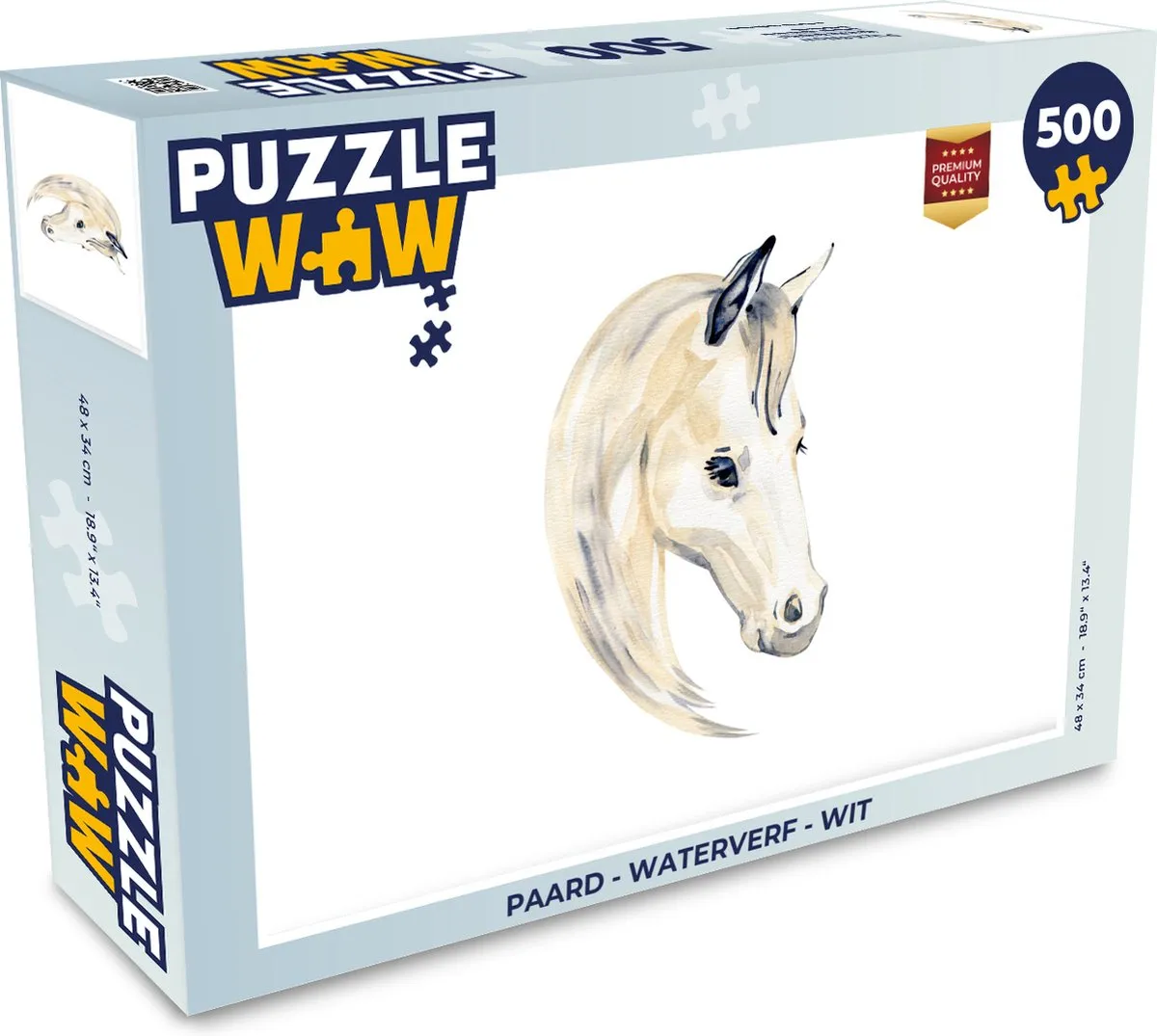 PuzzleWow Paard Waterverf Puzzel 500 Stuks - Multicolor