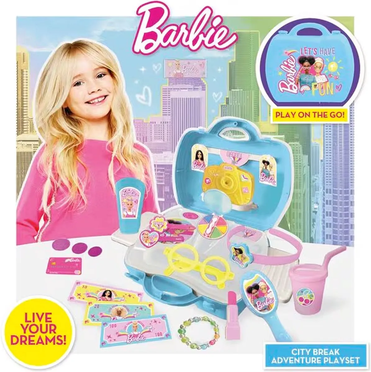 Barbie City Break Adventure Speelset - 20-delig - Multicolor