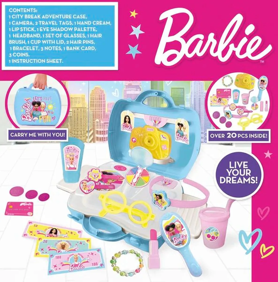 Barbie City Break Adventure Speelset - 20-delig - Multicolor