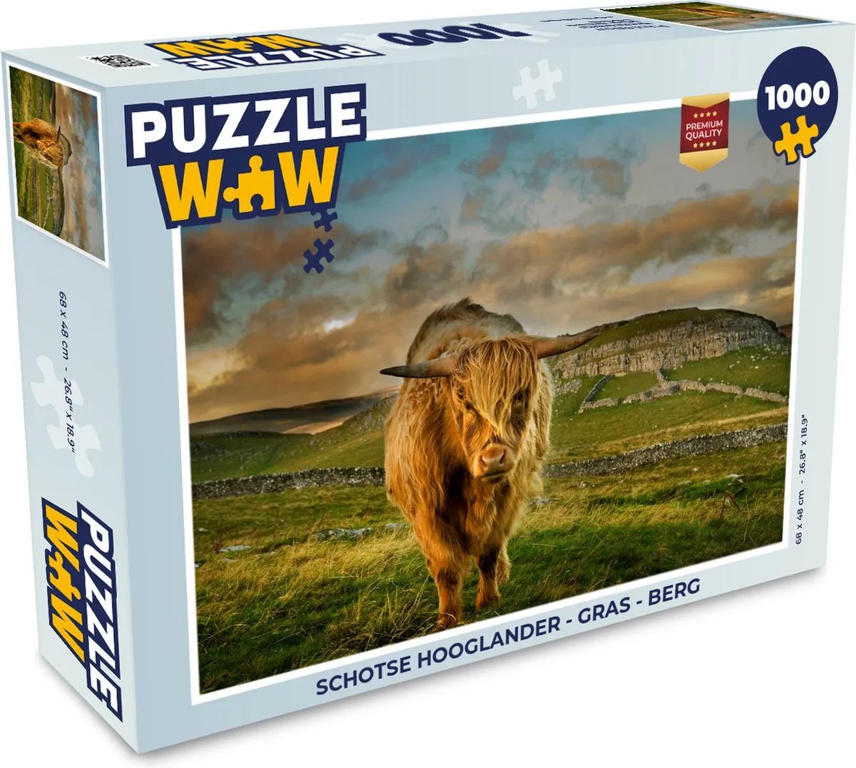 PuzzleWow Schotse Hooglander Legpuzzel 1000 Stuks