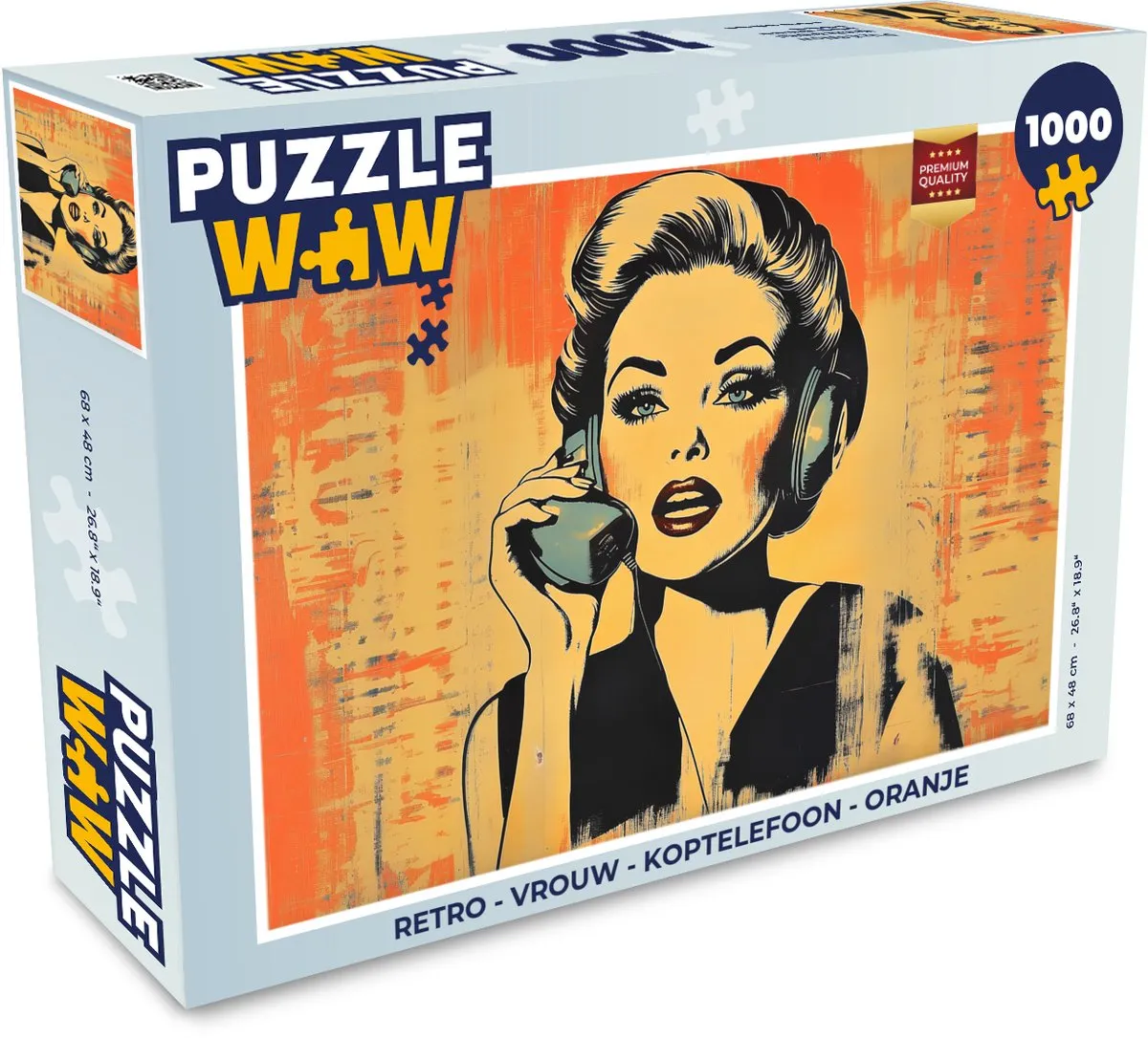 PuzzleWow Retro Koptelefoon Legpuzzel 1000 Stuks