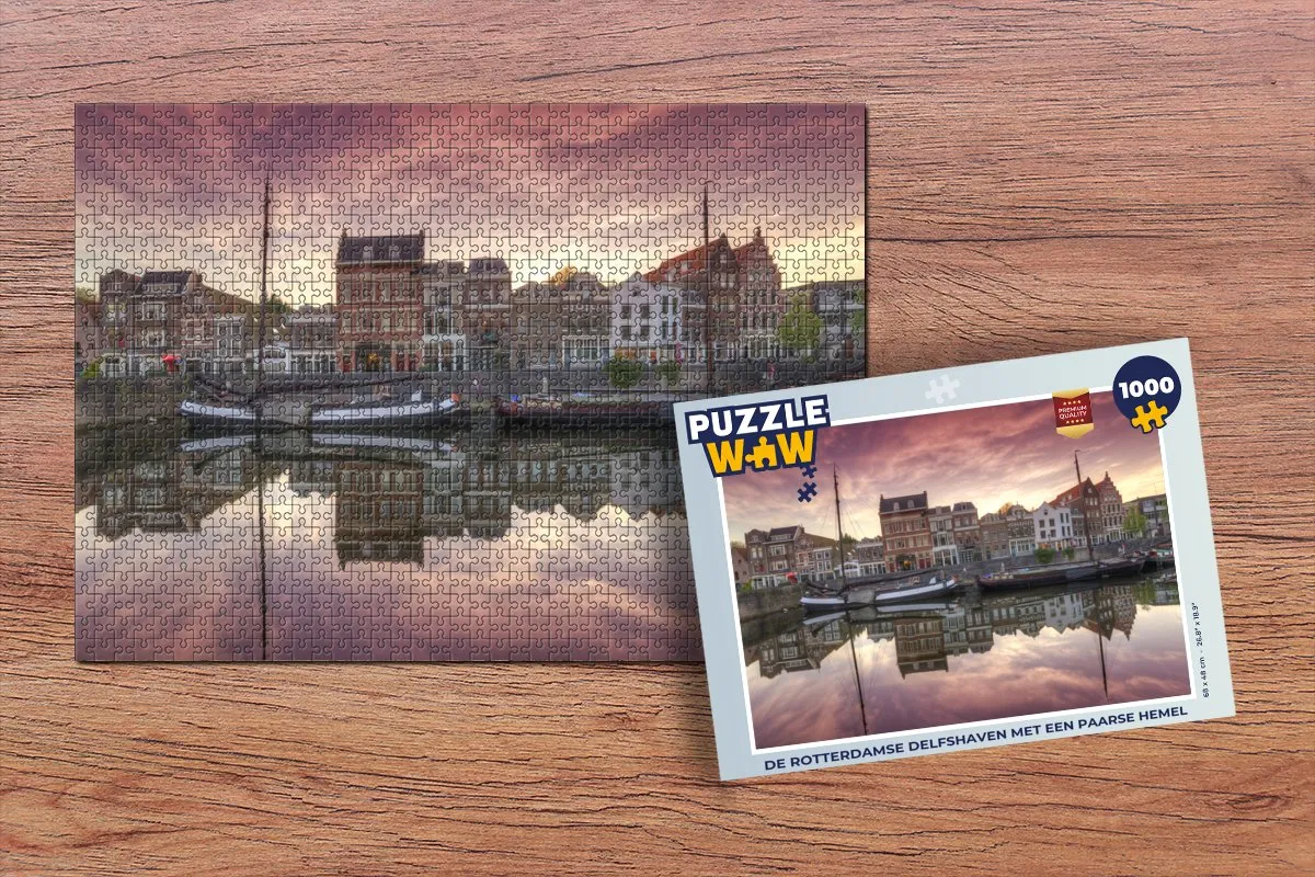 PuzzleWow Rotterdam Boot Reflectie Legpuzzel 1000 Stuks