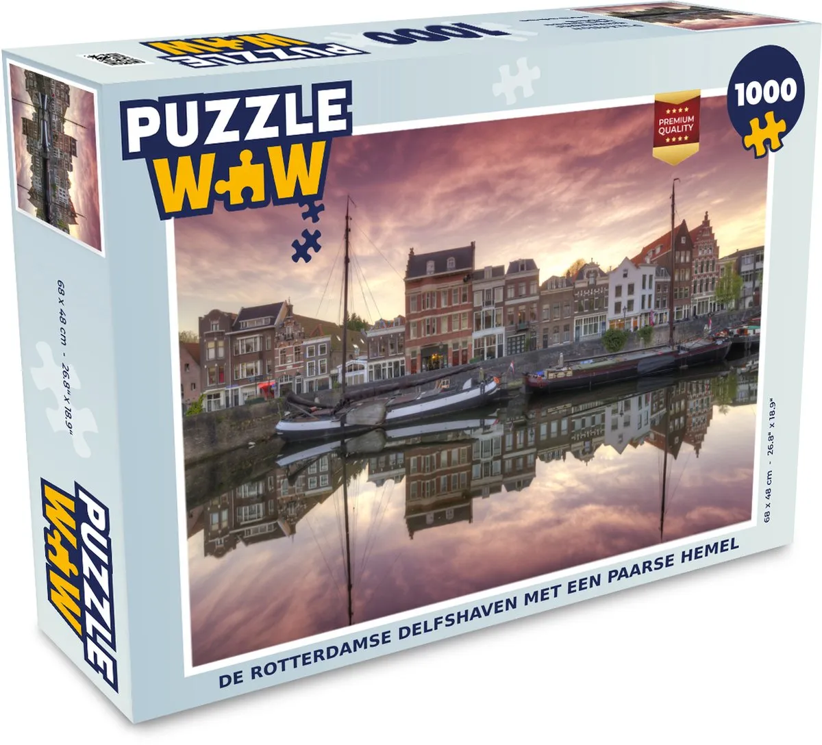 PuzzleWow Rotterdam Boot Reflectie Legpuzzel 1000 Stuks - Multicolor