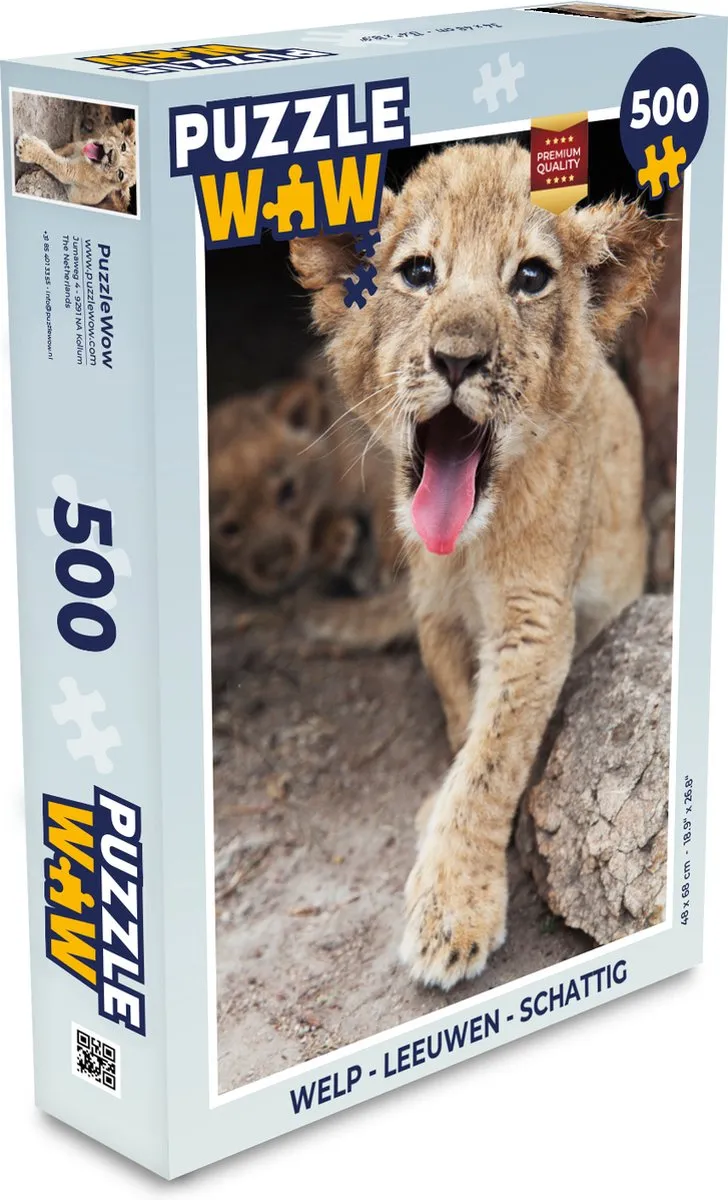 PuzzleWow Welp Leeuwen Legpuzzel 500 Stuks