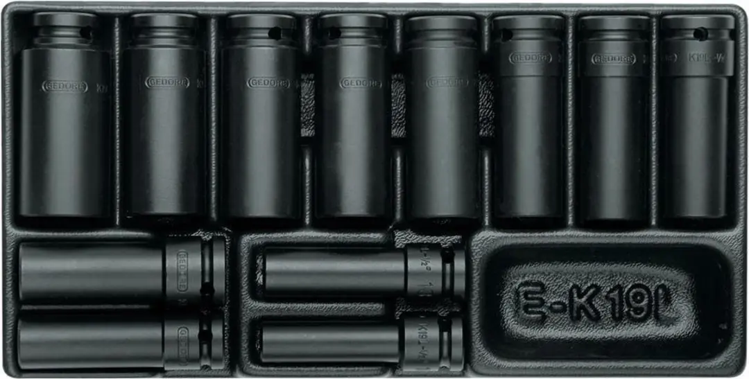 Gedore 1500 ES-K 19 L Slagmoer-dopsleutelset 1/2" in 1/3 gereedschapsmodule