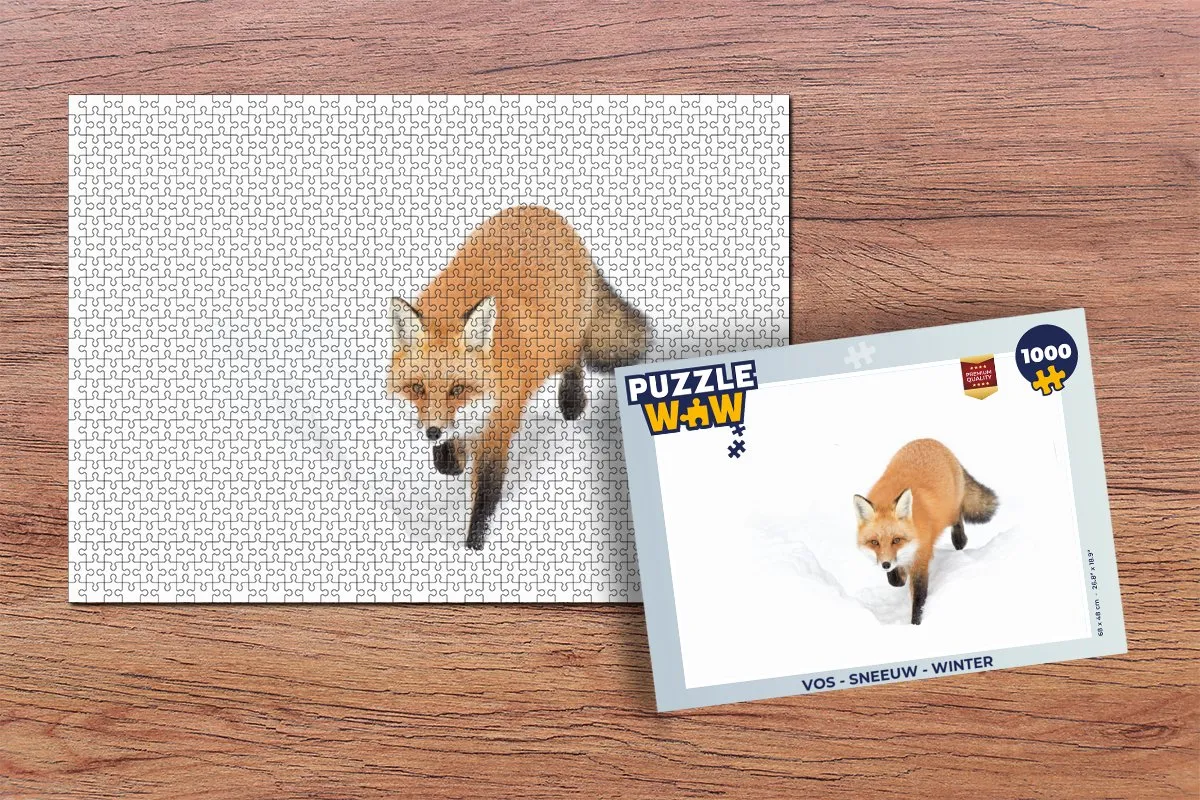 PuzzleWow Vos Sneeuw Legpuzzel 1000 Stuks - Multicolor
