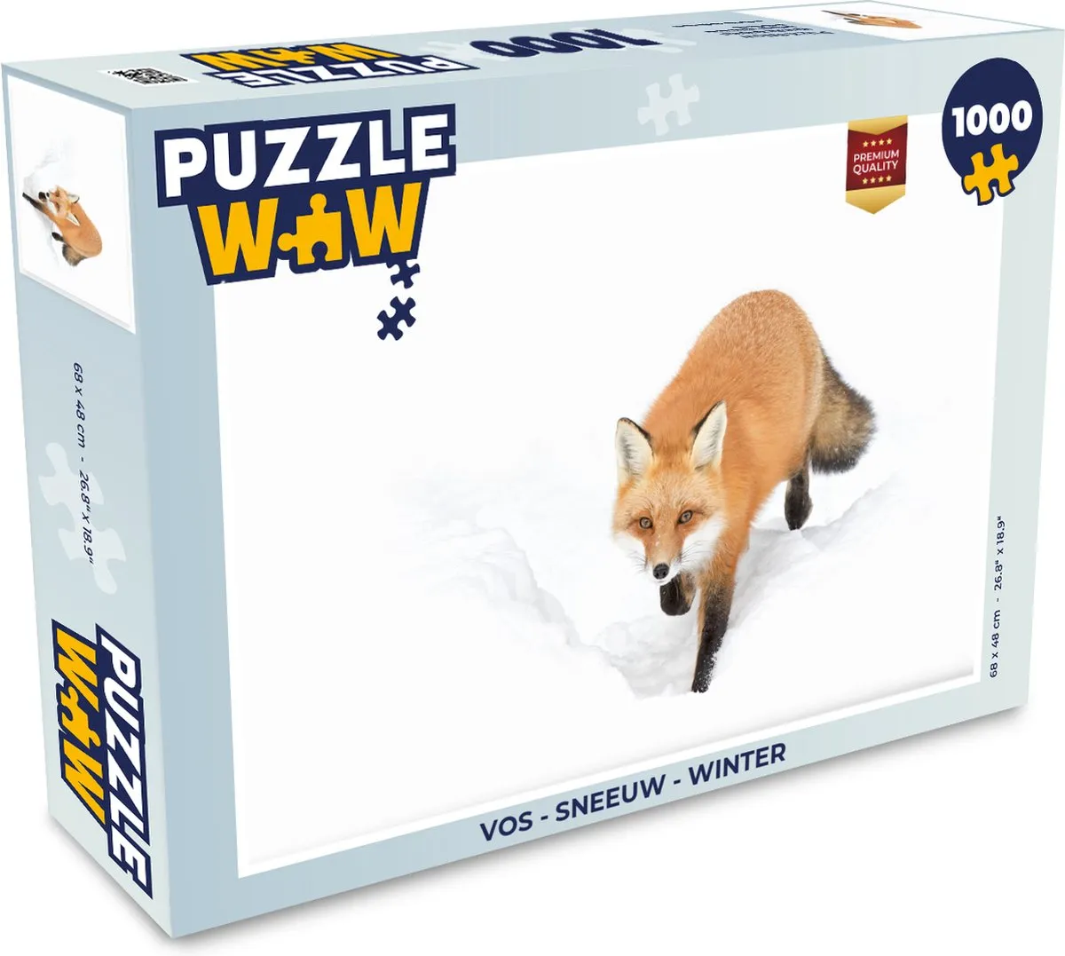 PuzzleWow Vos Sneeuw Legpuzzel 1000 Stuks