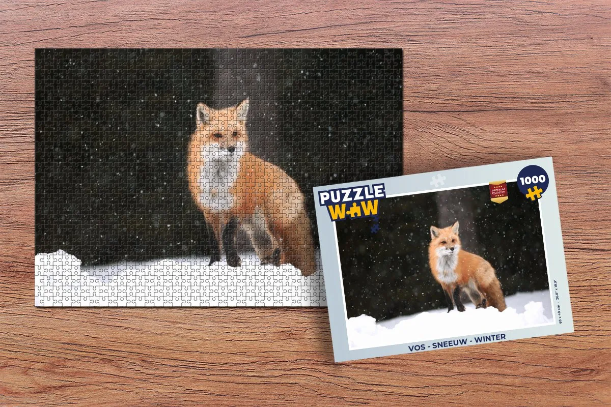 PuzzleWow Vos Sneeuw Legpuzzel 1000 Stuks - Multicolor
