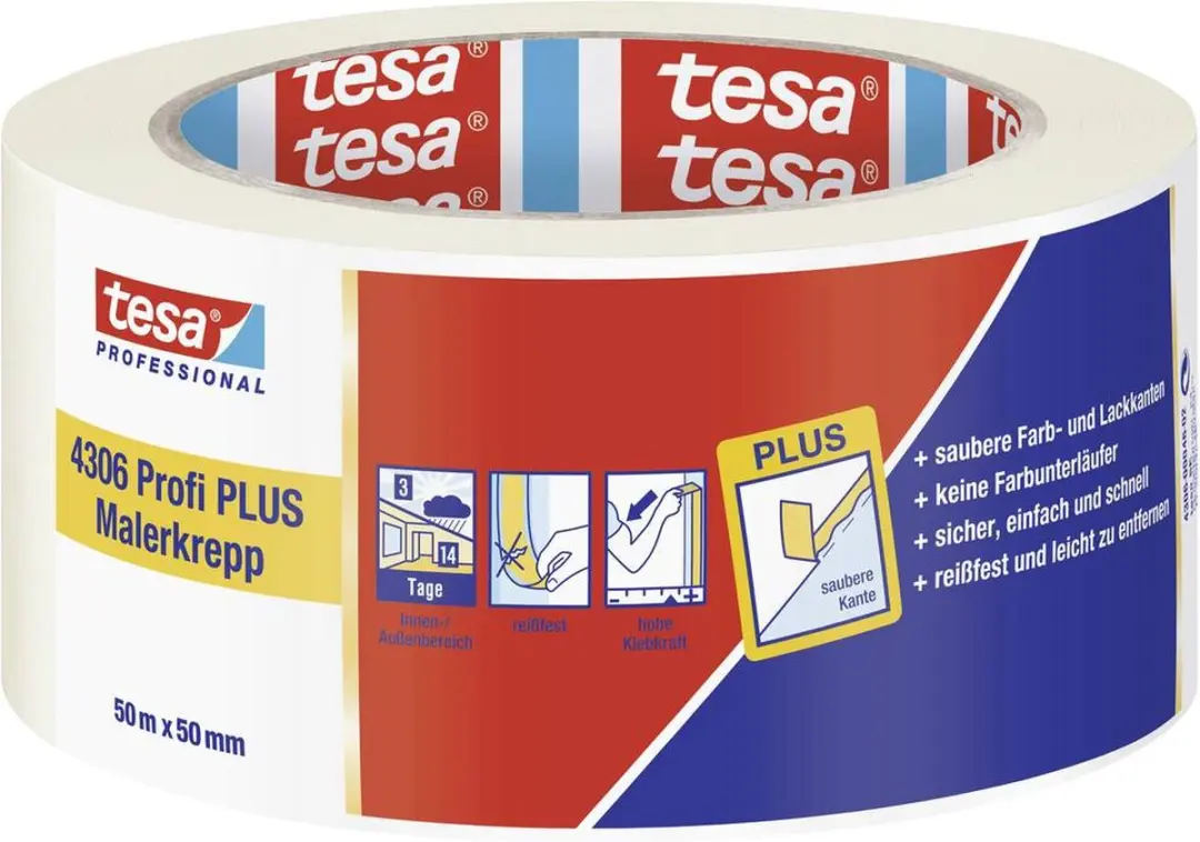 Tesa 4306 Profi PLUS afplakband 50mm - 04306-00046-02 - afbeelding 4 van 5