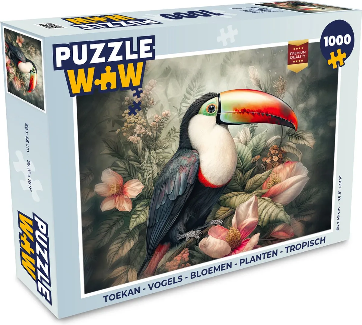 PuzzleWow Vogels Bloemen Planten Legpuzzel 1000 Stuks